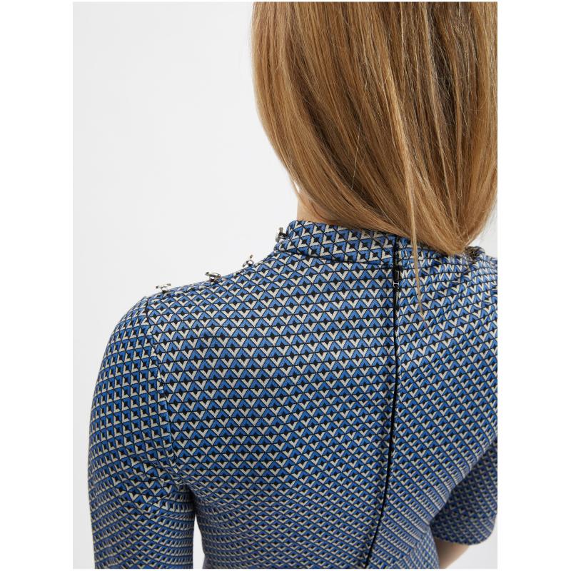 Modré dámské vzorované šaty