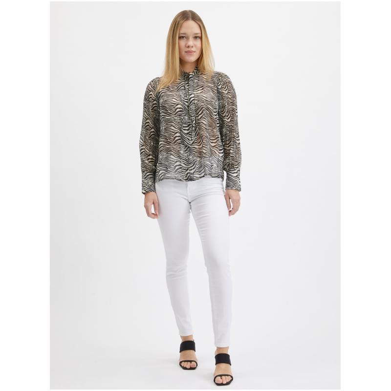 Černá dámská vzorovaná halenka