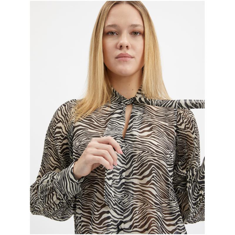 Černá dámská vzorovaná halenka