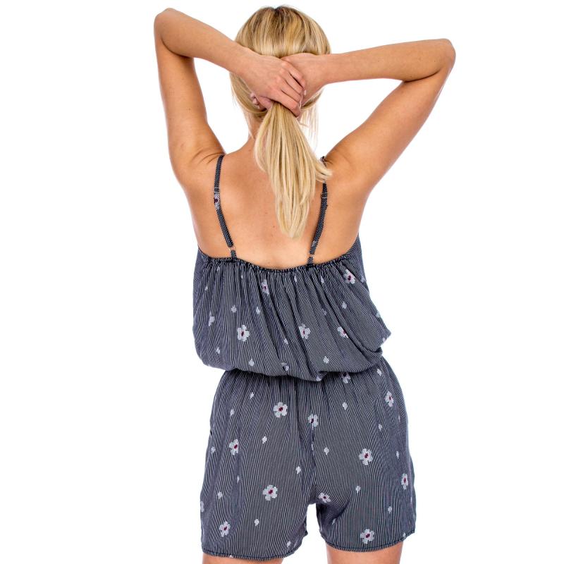 Dámský overal s jemnými proužky DOROTA černý  