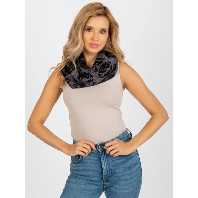 Dámsky komín pre ženy STELA tmavo sivo-čierny