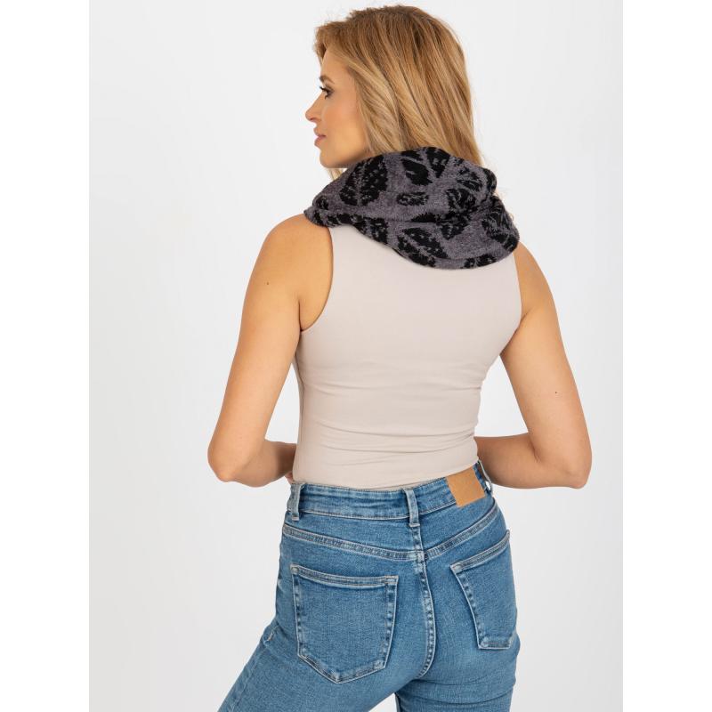 Dámsky komín pre ženy STELA tmavo sivo-čierny