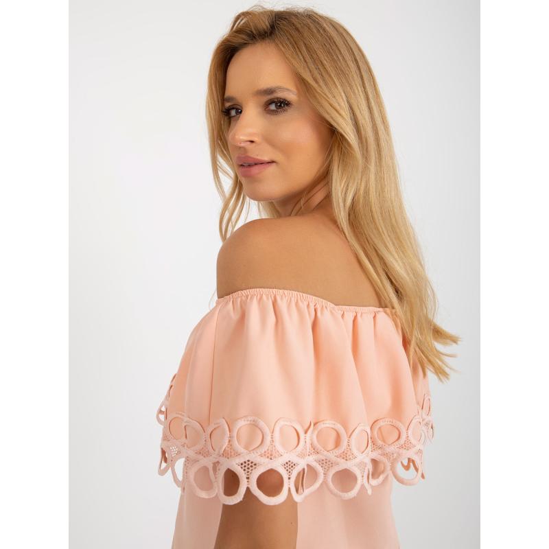 Női blúz csipkével LINA barackszín