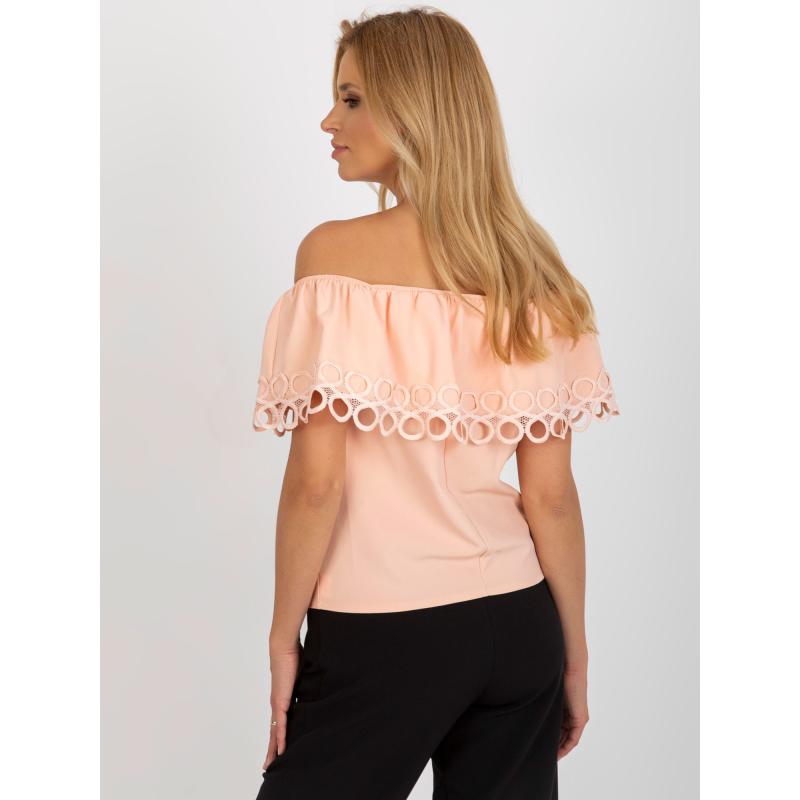 Női blúz csipkével LINA barackszín