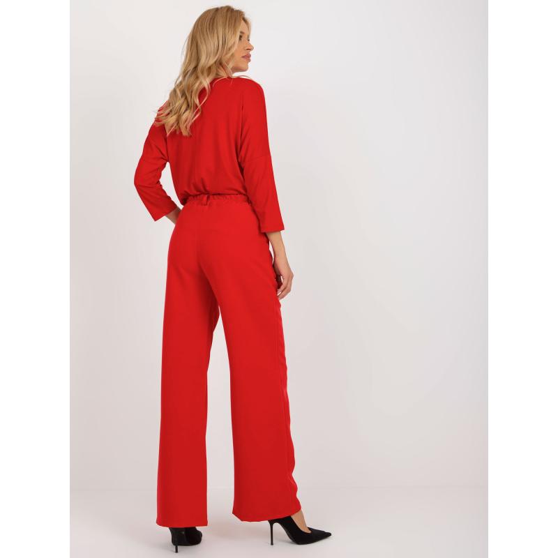 Dámske nohavice so záhybmi STANIA červená