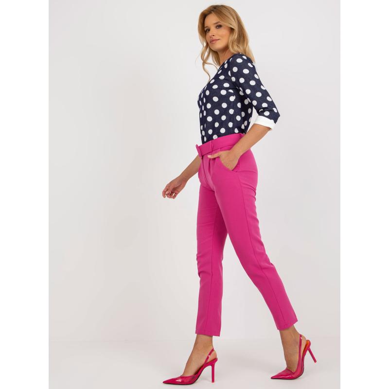 Dámské kalhoty s kapsami GIULIA tmavě růžové