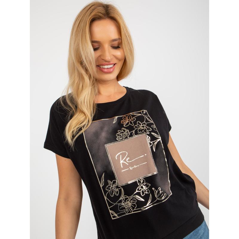 Dámská halenka s potiskem RUE PARIS černá 