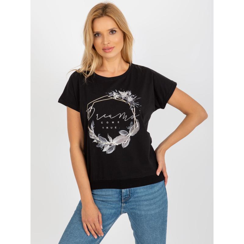 Dámská halenka s potiskem RUE PARIS černá 