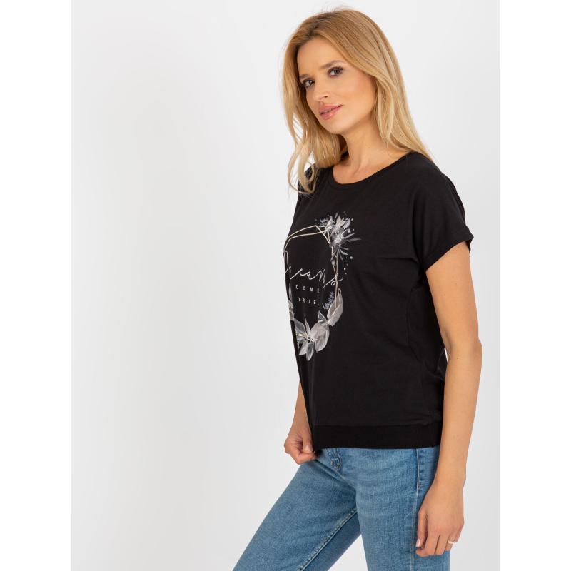 Dámská halenka s potiskem RUE PARIS černá 