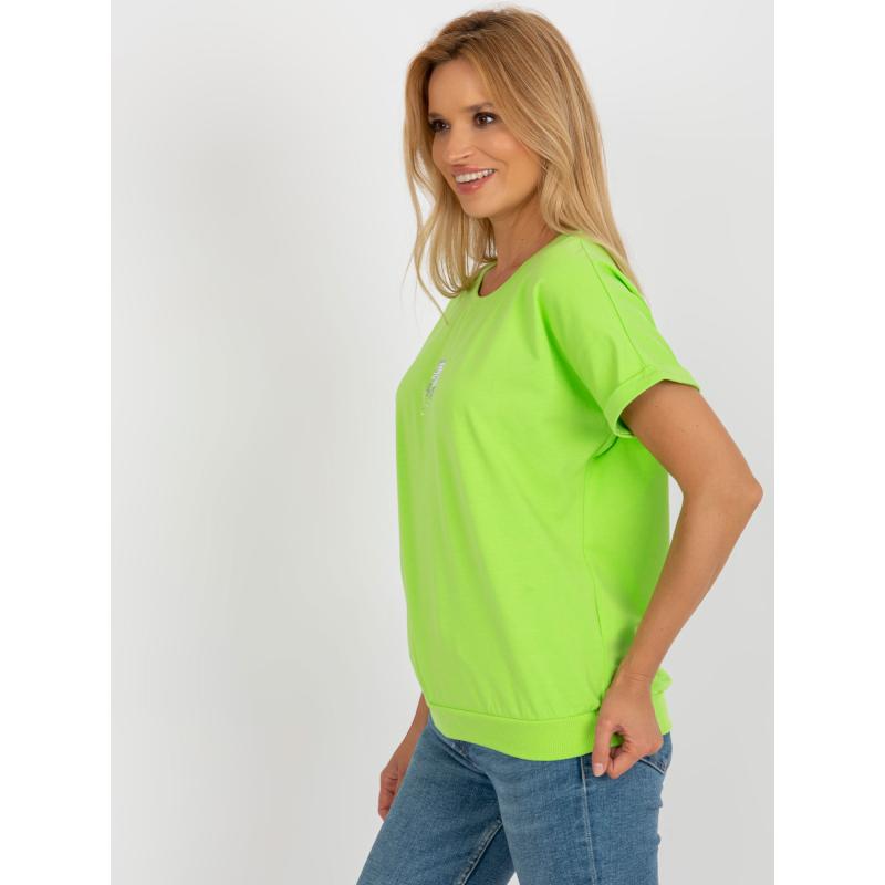 Dámská halenka s aplikací LUDMILA limetkově zelená