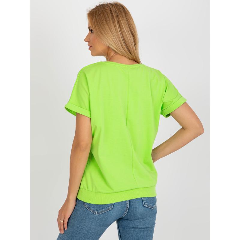 Dámská halenka s aplikací LUDMILA limetkově zelená