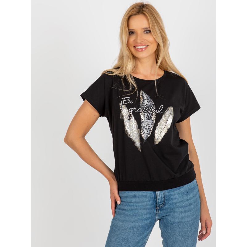 Dámská halenka s potiskem RUE PARIS černá 