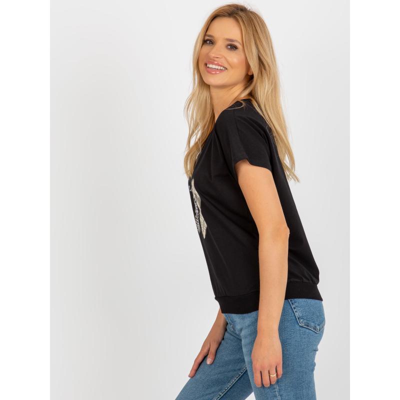 Dámská halenka s potiskem RUE PARIS černá 