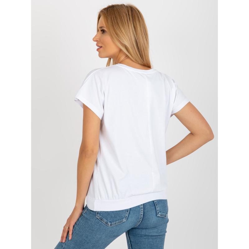 Női blúz fényes mintával RUE PARIS fehér