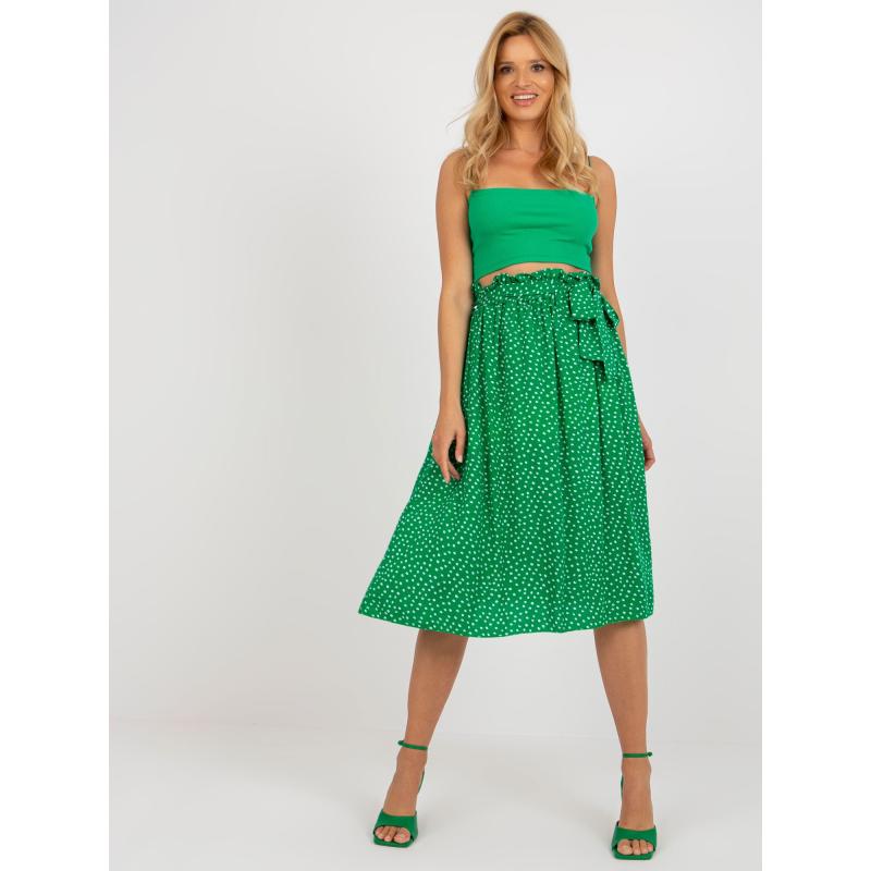 Dámska sukňa s potlačou RUE PARIS zelená