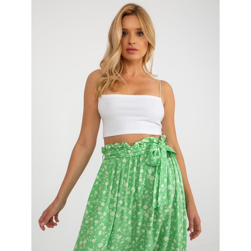 Női szoknya RUE PARIS világoszöld és rózsaszínű