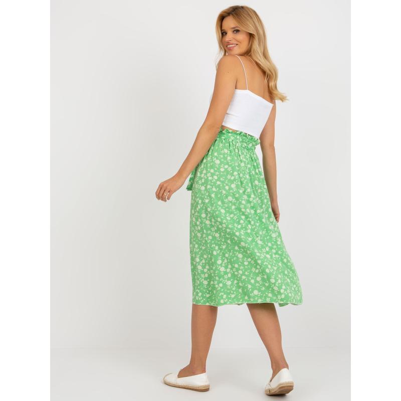 Női szoknya RUE PARIS világoszöld és rózsaszínű