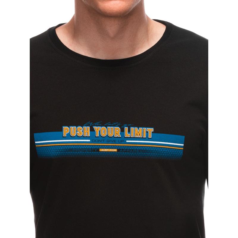 Férfi nyomtatott póló S1846 fekete