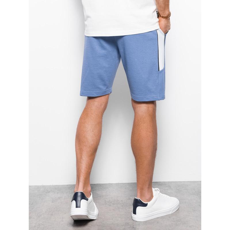 Pánské teplákové šortky s lemováním V3 W359 modré