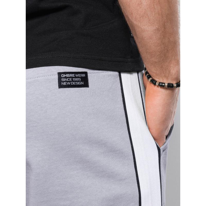 Pánske tepláky s leopardím pruhom 93 W359 sivé