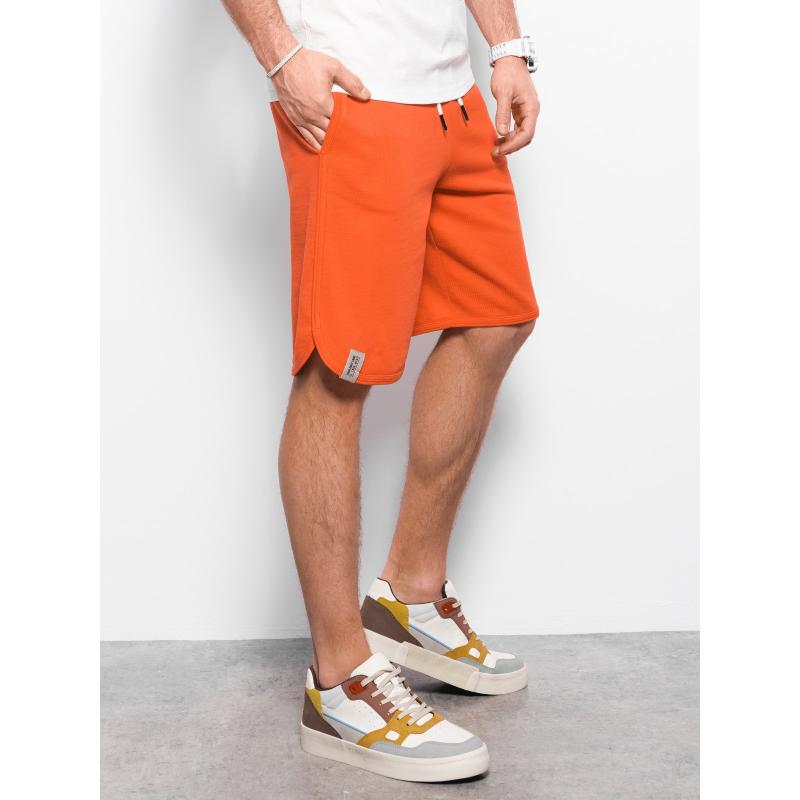Pánske teplákové šortky s lemovaním V5 W360 oranžové