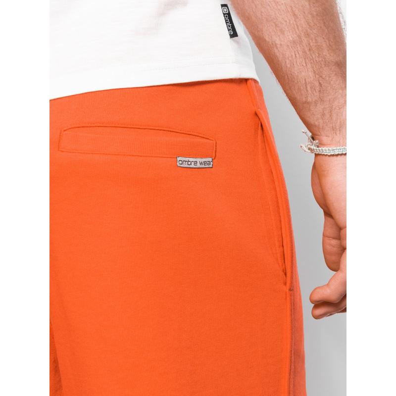 Pánske teplákové šortky s lemovaním V5 W360 oranžové