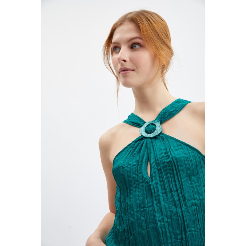 Sötétzöld női blúz