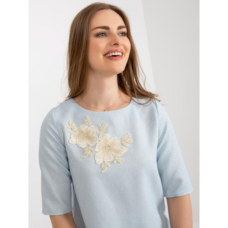 Női blúz csipkével DALA világoskék