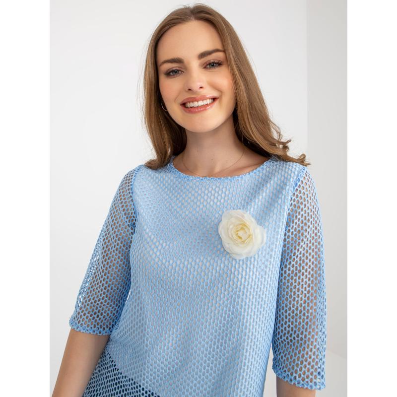 Női 3/4 ujjú blúz FITNA világoskék