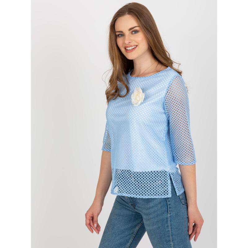 Női 3/4 ujjú blúz FITNA világoskék