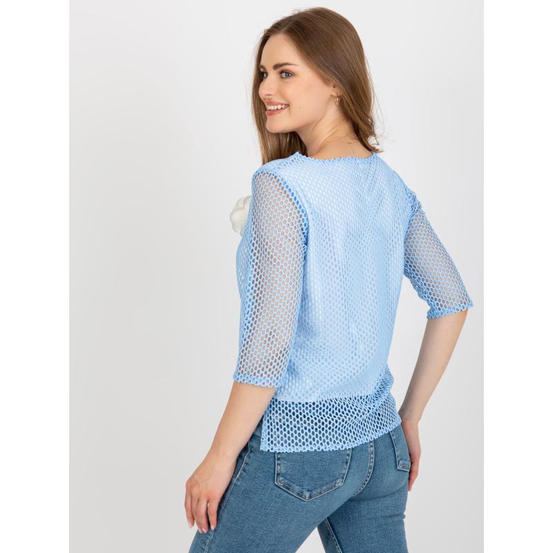 Női 3/4 ujjú blúz FITNA világoskék