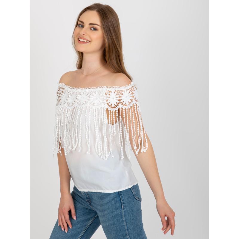 Női blúz csipkével SPANGA fehér
