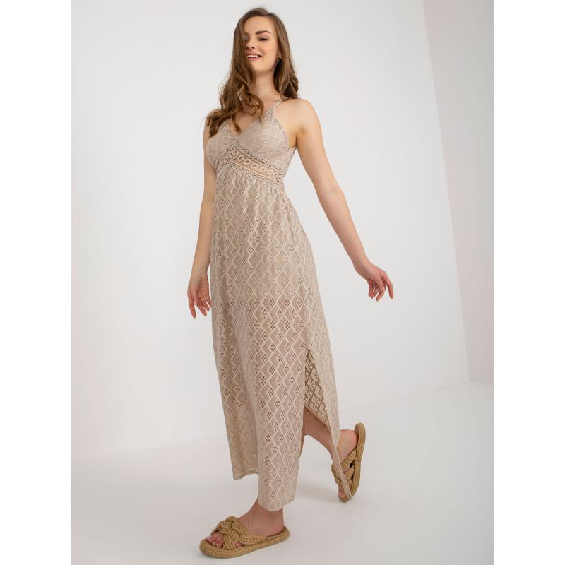 Dámské šaty bez ramínek OCH BELLA béžové