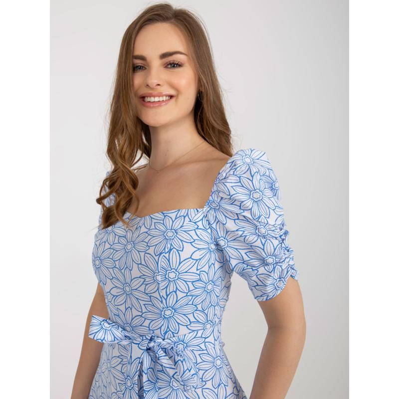 Dámské šaty s krátkým rukávem YORA bílomodré 