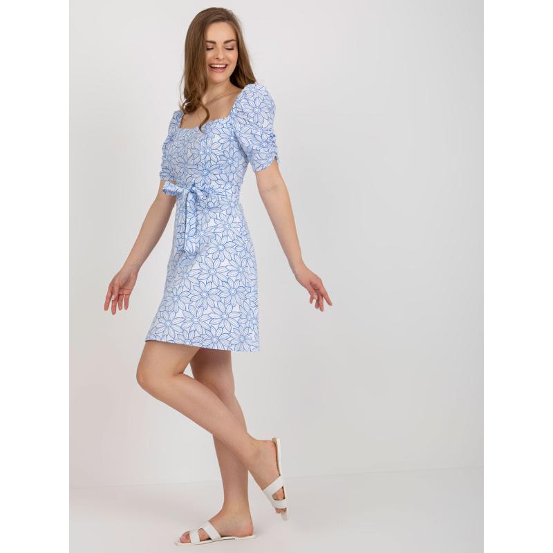 Dámské šaty s krátkým rukávem YORA bílomodré 