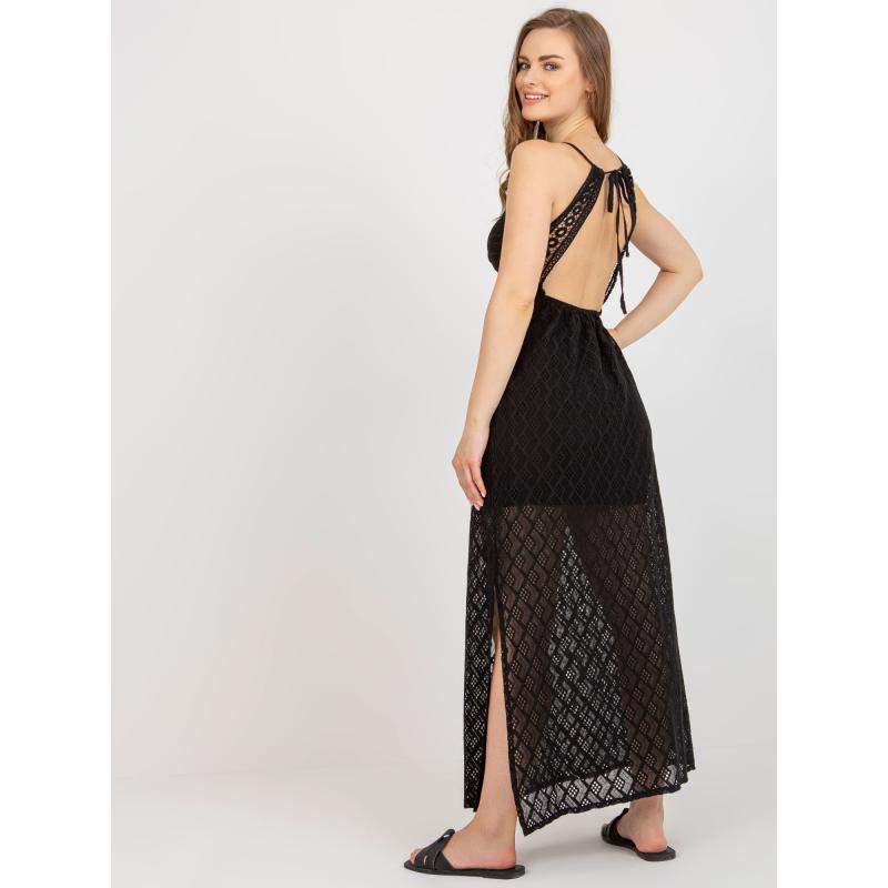 Dámské šaty s rozparkem OCH BELLA černé 