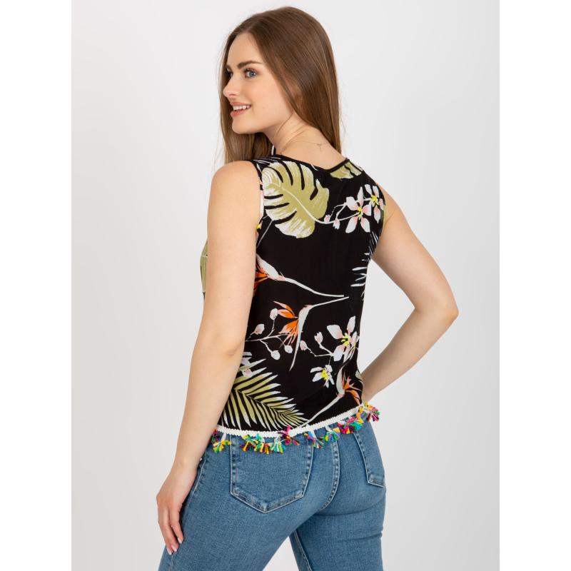Dámska blúzka s krátkym rukávom a potlačou DAW čierna