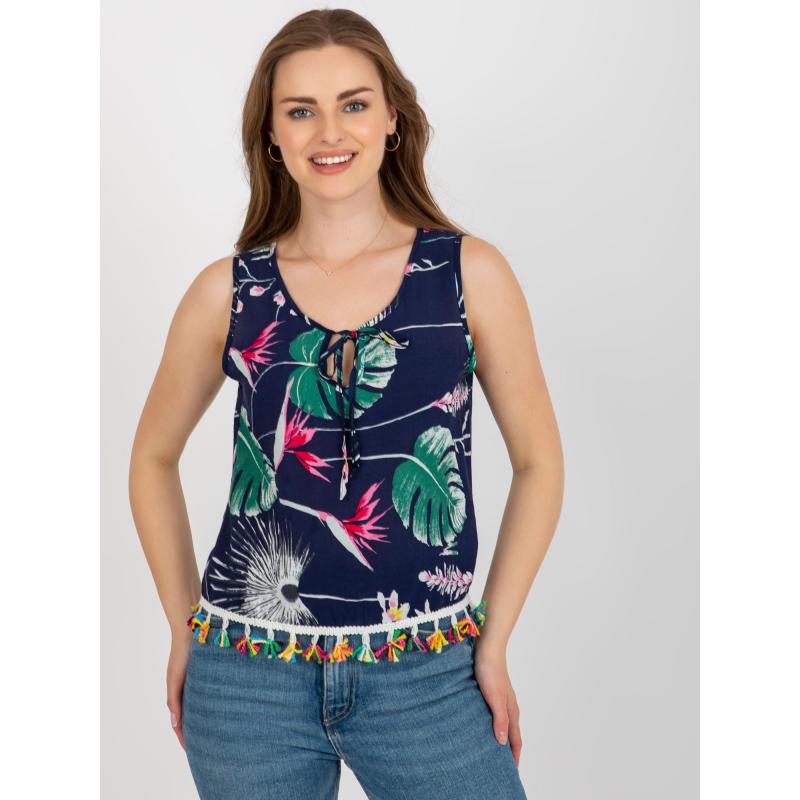 Dámska blúzka s potlačou AZA tmavomodrá