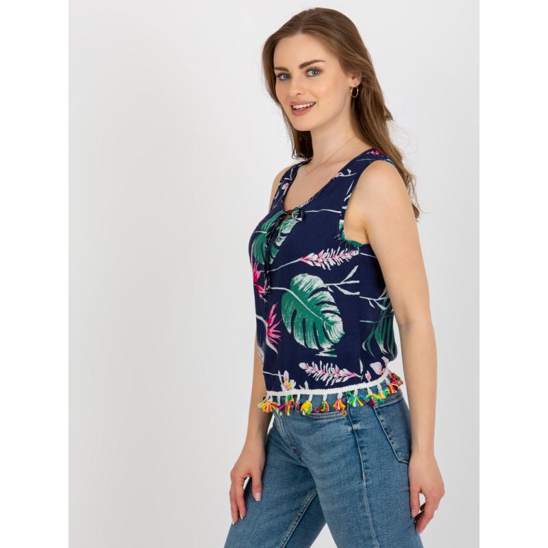 Dámska blúzka s potlačou AZA tmavomodrá