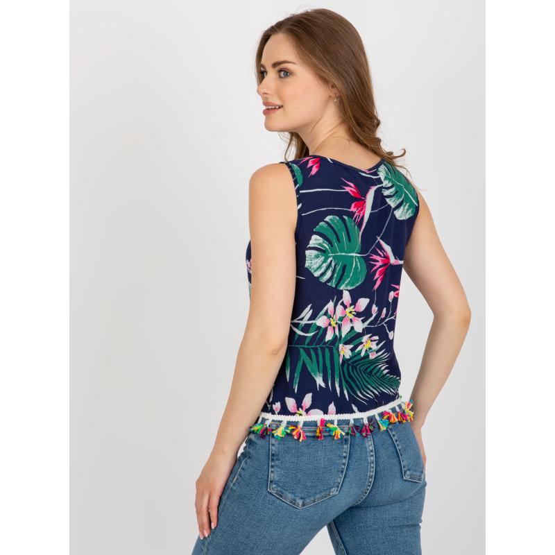 Dámska blúzka s potlačou AZA tmavomodrá