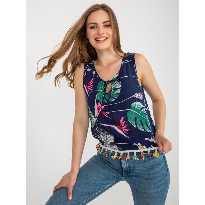 Dámska blúzka s potlačou AZA tmavomodrá