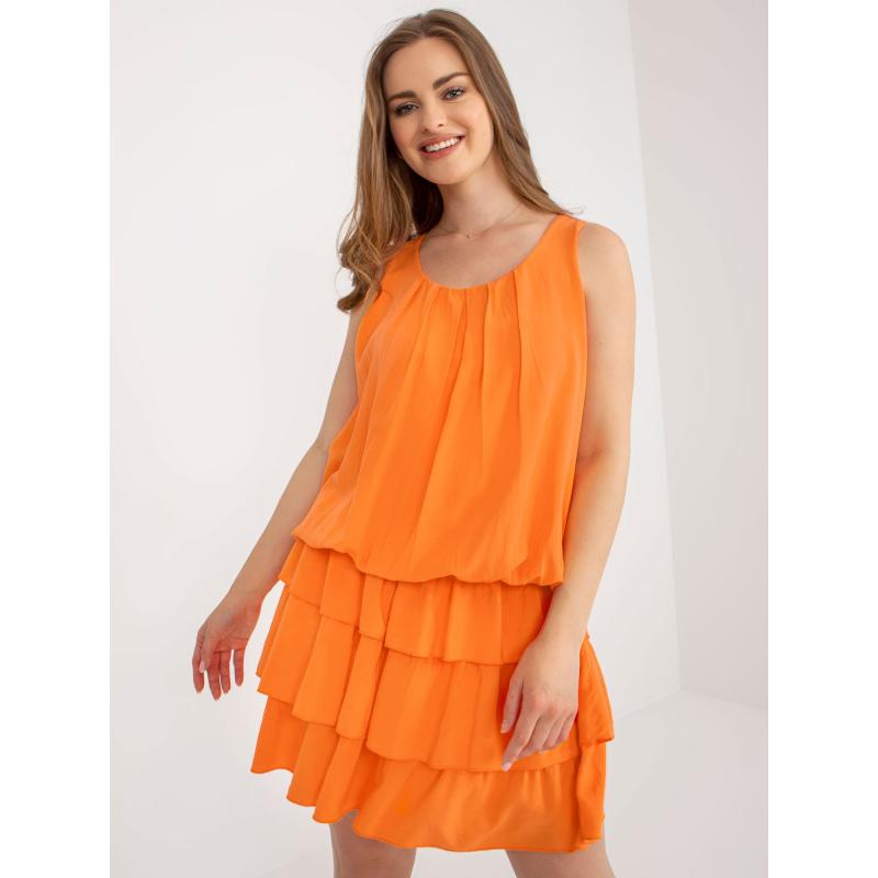 Dámské šaty s volánky OCH BELLA oranžové 
