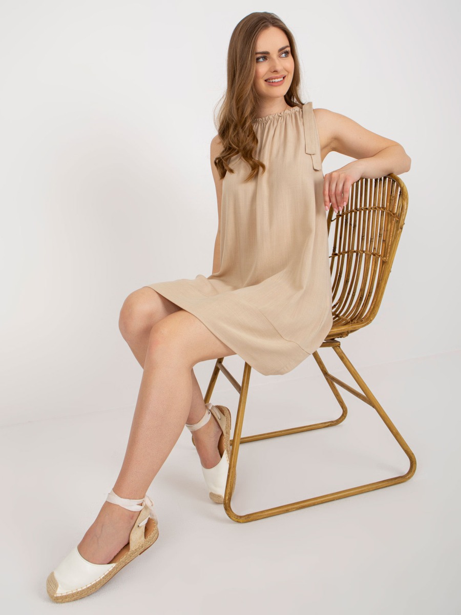 Dámske oversize šaty OCH BELLA béžová