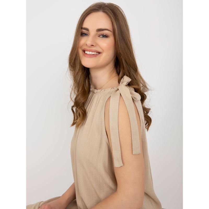 Dámské šaty oversize OCH BELLA béžové 