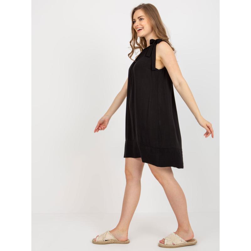 Dámské šaty se zavazováním na ramenou OCH BELLA černé 