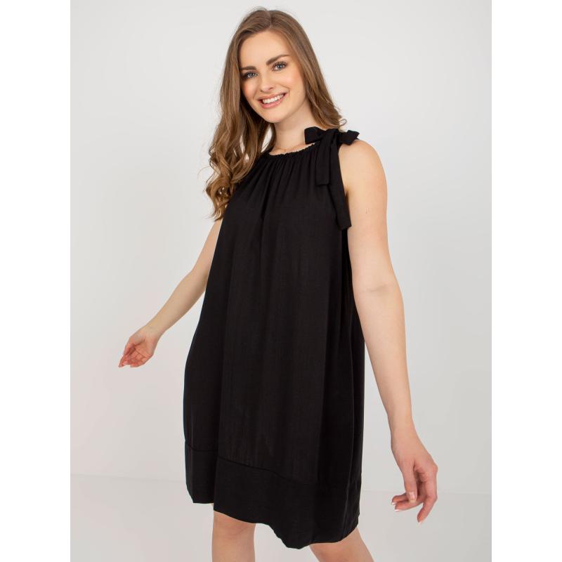 Dámské šaty se zavazováním na ramenou OCH BELLA černé 