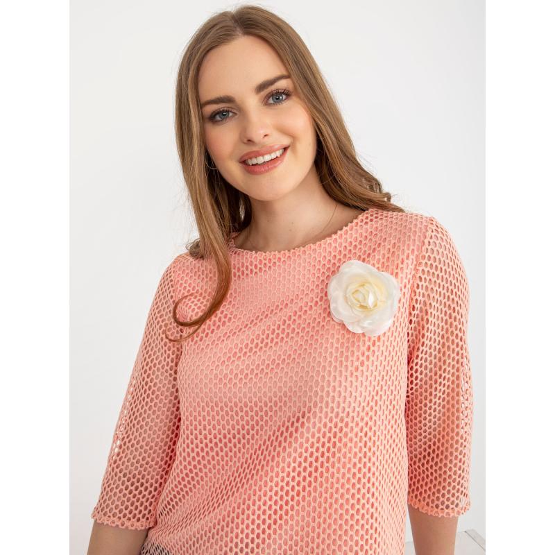 Dámska blúzka s kvetmi ALTAIR broskyňová