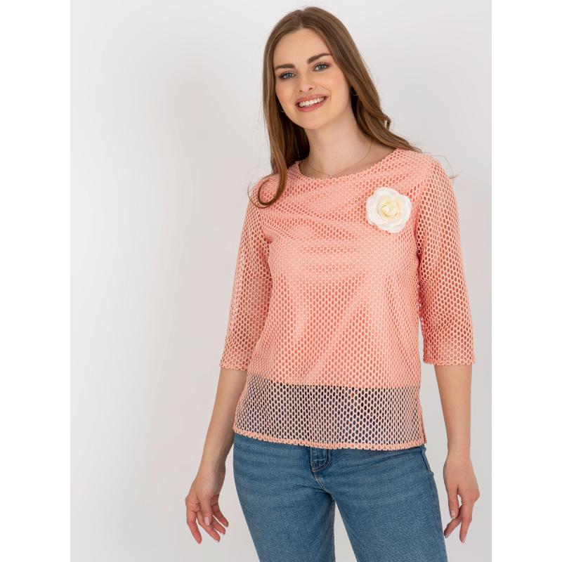 Dámska blúzka s kvetmi ALTAIR broskyňová