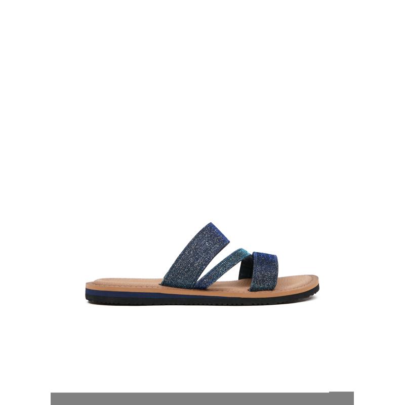 Tmavomodré dámske papuče