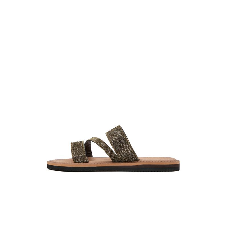 Khaki dámske šľapky